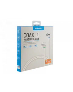 Technetix Coaxkabel IEC male/female 1.5M wit