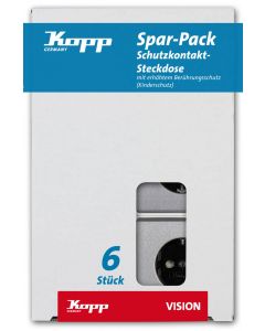 Kopp VISION stopcontact 1-voudig ra kinderbeveiliging staal profi 6st