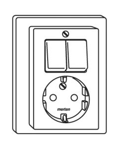 Schneider Electric Merten serieschakelaar wandcontactdoos M-smart- combi (278219)