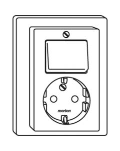 Schneider Electric M-Smart combinatie SCHUKO wandcontactdoos/wisselschakelaar - polarwit glanzend (MTN278319)