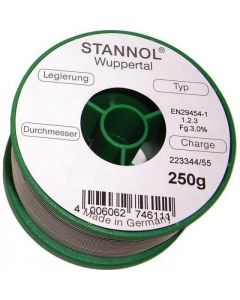 Stannol draadsoldeer met harskern tin/koper 99/1 diameter 1mm rol 250gr (574413)