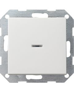 Gira drukvlakschakelaar wisselschakelaar met controlelamp - systeem 55 zuiver wit mat (013627)