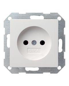 Gira stopcontact zonder randaarde 1-voudig - systeem 55 zuiver wit glanzend (048003)