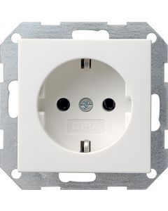 Gira stopcontact met randaarde 1-voudig - systeem 55 zuiver wit mat (046627)