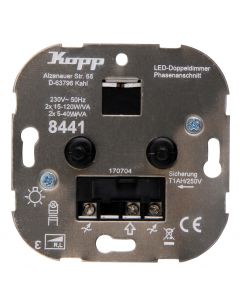 Kopp sokkel duo-dimmer LED 2x 15-120W (844100000)