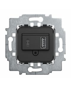 ABB Busch-Jaeger netvoedingsokkel met 2x USB 2.4A 3000Ma (USB A + C) (6475 U)