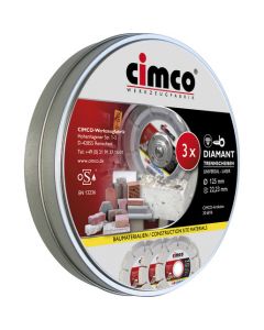 Cimco diamant slijpschijf haakse slijper 125mm per set van 3 stuks (206816)