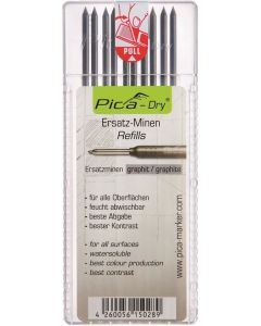 Pica navulling graphite t.b.v. Pica Dry potlood 2,8mm2 lengte 125mm set van 10 stuks in box (PI4030)