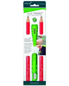 Pica houder met puntenslijper tbv timmermanspotlood (incl) 24cm (PI50501)