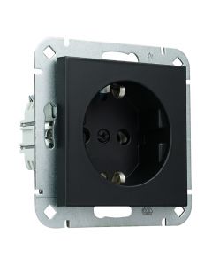EMhub Quadro55 (by Kopp) stopcontact met randaarde - zwart mat (4088080)