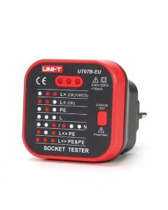 UNI-T UT07B-EU wandcontactdoos tester met RCD test (UT07B-EU)