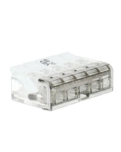 EMhub lasklem met hendel 5-voudig wit per 25 stuks