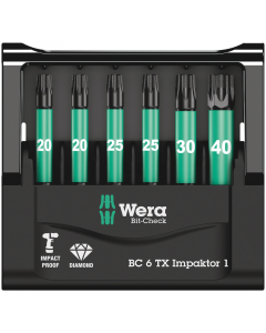 Wera bitset bit-check 6 TX impaktor 1 - 6‑delig (05057693001)