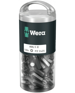 Wera bit pozidrive PZ2 25mm 1/4" - 100 stuks in grootverpakking (05072444001)