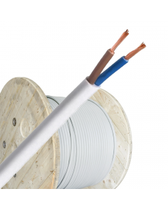 Helukabel VMVL (H05VV-F) kabel 2x0.75mm2 wit per haspel 500 meter