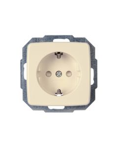 Kopp RIVO stopcontact inbouw met randaarde en kinderbeveiliging 1-voudig creme