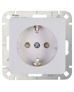 Kopp HK02 stopcontact inbouw met randaarde en kinderbeveiliging 1-voudig wit