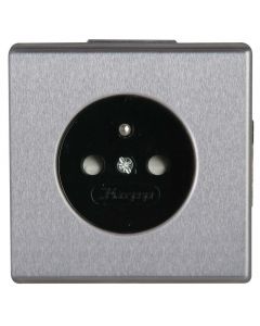 Kopp VISION stopcontact 1-voudig met penaarde en kinderbeveiliging staal(927320087)