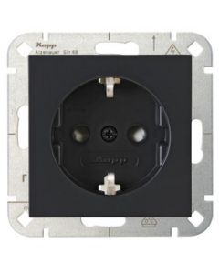 Kopp HK07 stopcontact inbouw met randaarde en kinderbeveiliging 1-voudig antraciet (940015008)