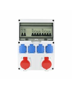 EMAT kunststof wandverdeler IP44 met 2x CEE 5P 16A en 4x schuko 16A (85016010)