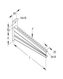 Niedax Kleinhuis kabelgoot wandconsole voor 600mm breed (150376)