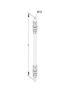 Niedax Kleinhuis draadstang + moeren M10/500 (150835)