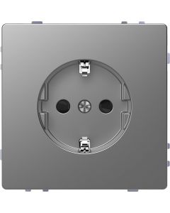 Schneider Electric D life wandcontactdoos met kinderbeveiliging - RVS look (MTN2300-6036)