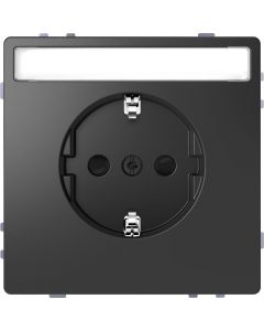 Schneider Electric D Life wandcontactdoos met tekstvenster en kinderbeveiliging - antraciet (MTN2302-6034)