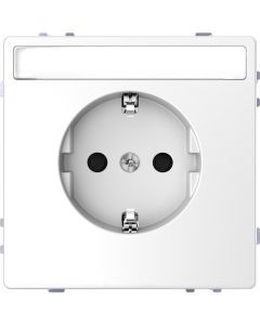 Schneider-Merten D Life wandcontactdoos met tekstvenster en kinderbeveiliging - lotuswit (MTN2302-6035)