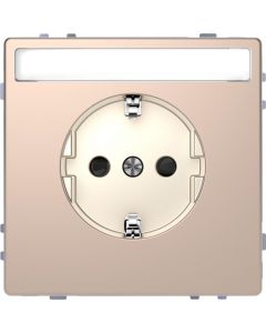 Schneider Electric D Life wandcontactdoos met tekstvenster en kinderbeveiliging - champagne metallic (MTN2302-6051)