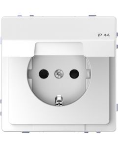 Schneider-Merten D Life wandcotactoos met klapdeksel en kinderbeveiliging voor IP44 - lotuswit (MTN2314-6035)