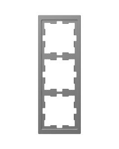 Schneider Electric D Life afdekraam 3-voudig - RVS look (MTN4030-6536)