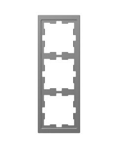 Schneider Electric D Life afdekraam 3-voudig - RVS look (MTN4030-6536)