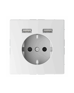 Schneider Electric Merten Systeem-D stopcontact met USB lotuswit - (MTN2366-6035)
