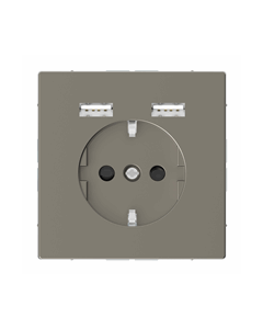 Schneider Electric Merten Systeem-D stopcontact met USB nikkel - MTN2366-6050