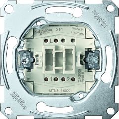 Schneider Electric wisselschakelaarsokkel, 1-polig 10AX, AC 250 V met insteekklemmen (MTN3116-0000)