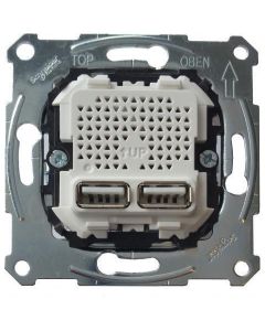 Schneider-Merten systeem M centraalplaat voor USB - aluminium (MTN4366-0100)