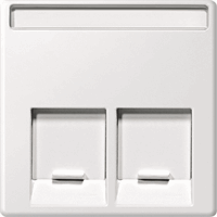 Schneider-Merten systeem M centraalplaat voor RJ45 2-voudig - polarwit (MTN469919)