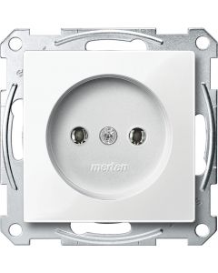 Schneider-Merten wandcontactdoos systeem M zonder randaarde - polarwit glanzend (MTN2001-0319)