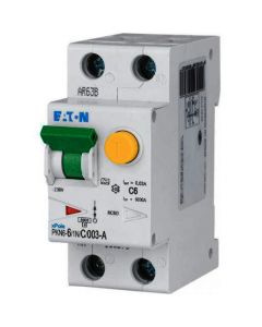 Eaton aardlekautomaat 1-polig+nul 6A C-kar 30mA (236450)