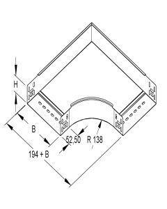 Niedax Kleinhuis kabelgoot bocht 90 graden voor 70mm breed (161019)
