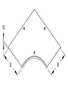 Niedax Kleinhuis kabelgoot deksel voor bocht 90 graden inclusief draaisluiting voor 400mm breed (161404)