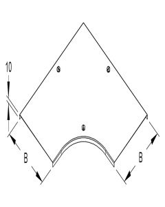 Niedax Kleinhuis kabelgoot deksel hoekstuk voor 120mm breed (161574)