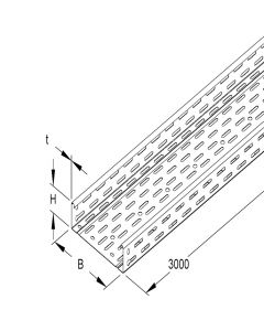 Niedax Kleinhuis kabelgoot geperforeerd 60x70mm (HxB) 3 meter + koppelstuk (160149)