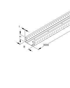 Niedax Kleinhuis kabelgoot gesloten 60x300mm (HxB) 3 meter + koppelstuk (160153)