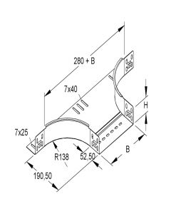 Niedax Kleinhuis kabelgoot T-stuk voor 300mm breed (161093)