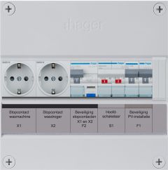 Hager PV-verdeler B16 groep met B16 alamat, 2x WCD en hoofdschakelaar (VKG11PV-WW)