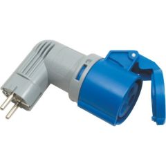 CEE koppelcontactstop haaks met schuko stekker 3-polig 230V 16A IP20 (943.4100)