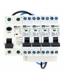 EMAT uitbreidingsset 1 aardlekschakelaar 2P 40A, 4 installatieautomaat 1P+N 16A B-Kar (85015003)