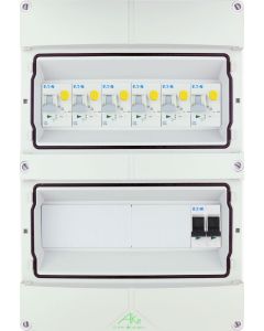 Eaton componenten in waterdichte (IP55) groepenkast 6 aardlekautomaten 1 fase 250x370 (BxH)